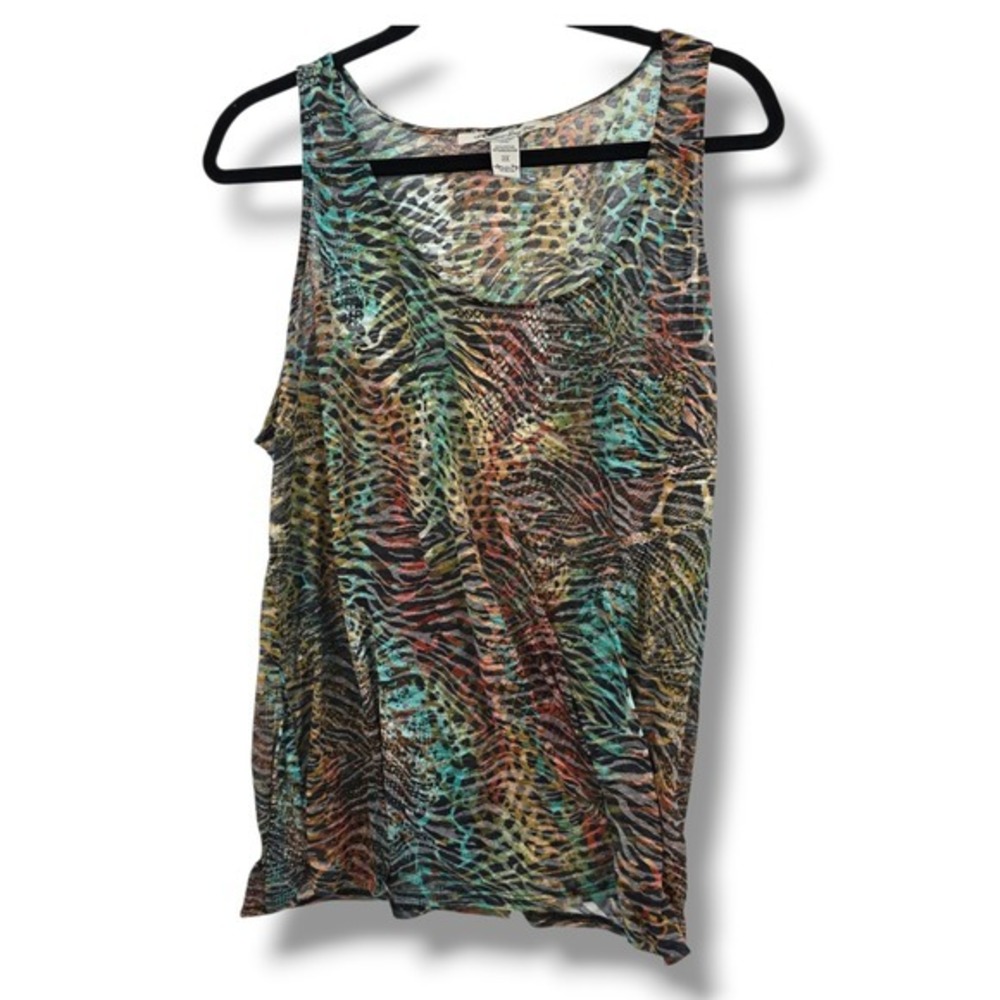 American Rag‎ Women's 1X Tank Top Abstract Animal Print Sleeveless
